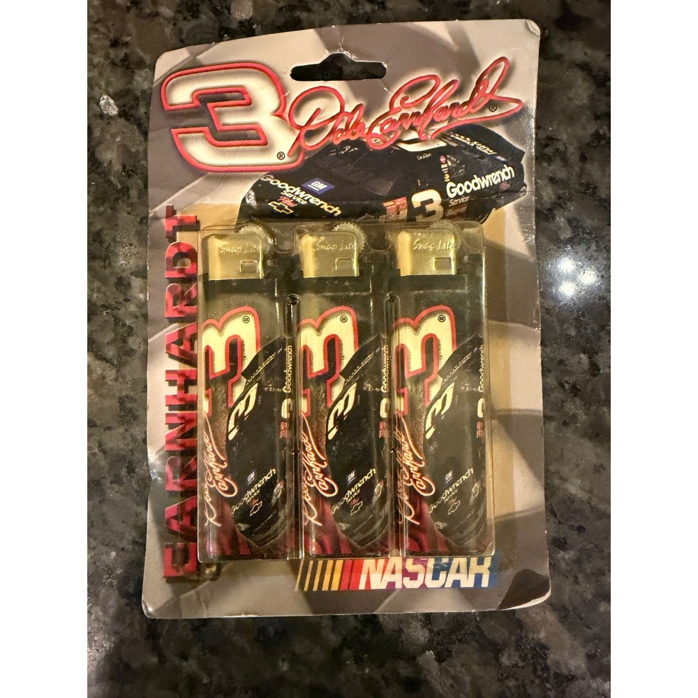 Vintage 2002 Dale Earnhardt NASCAR 3 Pack Lighters Sealed GM Goodwrench #3 SMI